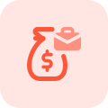 High paying jobs with money sack isolated on a white background icon