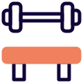 Bench press for the power and strength workout icon