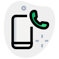 Cell phone with dialler handset receiver logotype icon