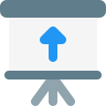 White board with upwards direction arrow layout icon