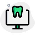 Computer to seek the help of dental surgery investigation and diagnosis icon