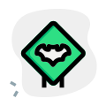 logotipo-esterno-di-intrusione-di-animali-su-scatola-quadrata-verde-traffico-tal-revivo icon