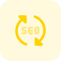 Seo program reload with arrow loops isolated on a white background icon