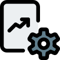 Settings cogwheel Logotype with a line graph icon