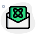 Sending information regarding nuclear power in the mail icon