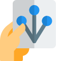 Holding Integrated file isolated on a white background icon