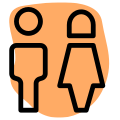 Male and female bathroom stickman signal logotype icon