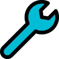 Wrench as a maintenance logotype for computer operating system icon