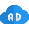 Ads supported on cloud space drive storage icon