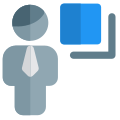 Bring back word document for an businessman to adjust icon