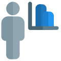Bar graph chart of the employee sharing the graph icon