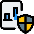 Bar chart file protected with anti-virus software icon