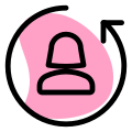 Repetitive shift of a female staff member icon