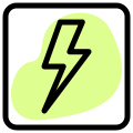 Electricity substation with a thunderbolt logotype icon