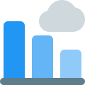 Bar chart infographics on the cloud network icon