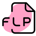 Flp file extension is categorized as audio files, data files and disk image files. icon