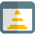 Website with traffic cone for driving training web page icon