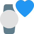 Heart rate sensor on smartwatch isolated on white background icon