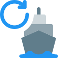 Ship returning from boarding location with loop arrow icon