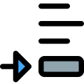 Bottom footer text-position arrow point right-direction text adjust icon