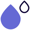 Soft water used in a washing machine to minimize scaling icon