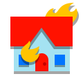 maison en flammes icon