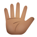 main-avec-doigts-écartés-peau légèrement teintée icon