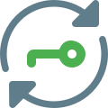 Key encryption on a file syncing software icon