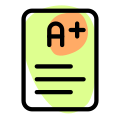 A+ grade school exam result isolated on a white background icon