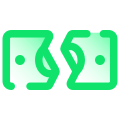 dinero dividido icon