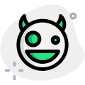 Happy wired emoticon with wired eyes looks icon