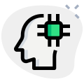 Brain power processing CPU isolated on a white background icon