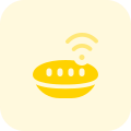 Wireless internet connected home voice assistant speaker icon