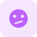 Emoticon with confused facial expression shared online icon