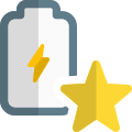 Star rated phone battery badge for high performance icon