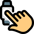 Capacitive touch screen on advance digital smartwatch layout icon