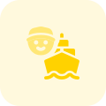 Cargo ship captain face isolated on a white background icon