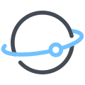 Satellite in orbita icon