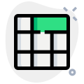 Square cell block with horizontal layout design icon