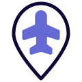 Location of airport on a map layout icon