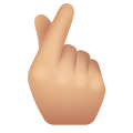 Hand With Index Finger And Thumb Crossed Medium Light Skin Tone icon