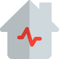 Fluctuating line chart of a real estate business icon