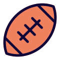 American football oval shape ball layout indication icon