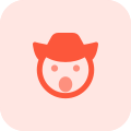 emoticon-da-cowboy-esterno-con-cappello-e-bocca-aperta-smiley-tritone-tal-revivo icon