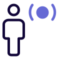 Broadcast work and controlling work purpose layout icon