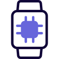 Powerful processor embedded into Smartwatch system layout icon