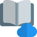 Book Stored on a cloud computing a storage icon