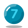 Circled 7 icon