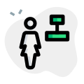 Center alignment of a word document for an businesswoman to adjust icon