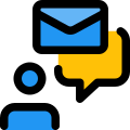 Online business deal chatting over mail coversation icon